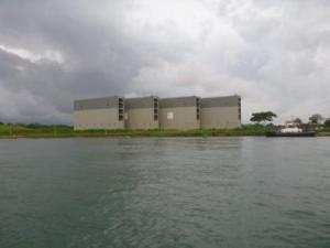 on way to Gatun locks passed gates for the new canal extension- huge 