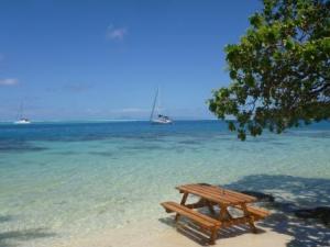 Avea beach anchorage, viewed from hotel.