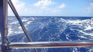 downhill sailing- wake at 8 knots