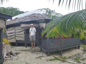 beach fale with sides down