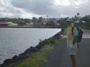 going ashore with Davies' rucksac (extremely useful! Thanks Simon and Jo)