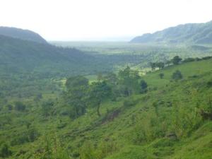 View over Somoa very lush countryside