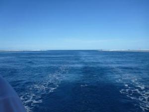 Honikulu pass into Wallis; the breakers either side at the entrance are just visible from this distance but bigger close up!