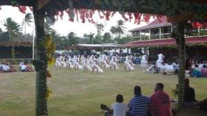 dancers in front of king