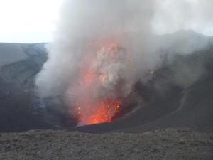 volcano erupting