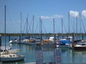 Bundaberg marina pontoons. Baringo just visible at the end.